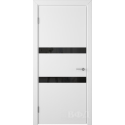 Межкомнатная дверь Ньюта (Niuta) белая эмаль/черная лакобель