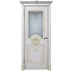 Межкомнатная дверь Версаль Эмаль слоновая кость патина/золото