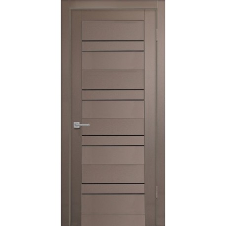 Дверь Рада Н Винил серый (600мм, ПОС, лакобель черное, 2000мм, 38мм, Soft-touch, серый)