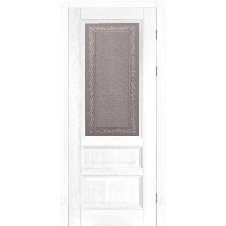 Дверь Аристократ № 2 БЕЛАЯ ЭМАЛЬ (600мм, ПОС, 2000мм, 40мм, натуральный массив дуба, белая эмаль)