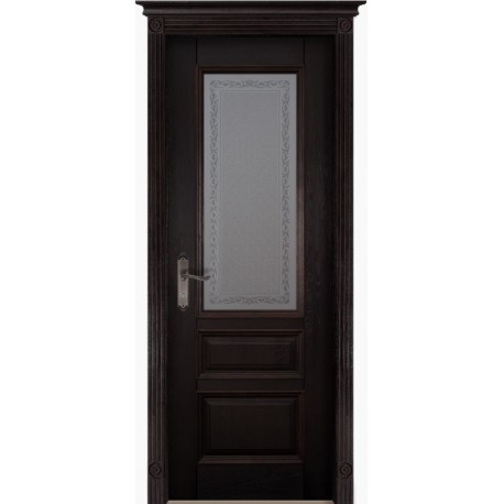 Дверь Аристократ № 2 ВЕНГЕ (800мм, ПОС, 2000мм, 40мм, натуральный массив дуба, венге)