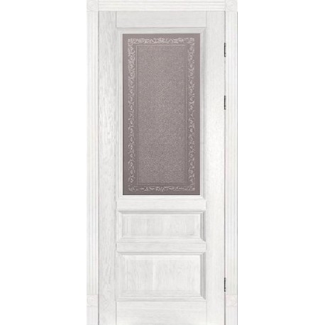 Дверь Аристократ № 2 ольха БЕЛАЯ ЭМАЛЬ (800мм, ПОС, 2000мм, 40мм, натуральный массив ольхи, белая эмаль)