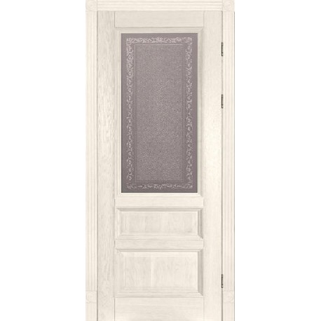Дверь Аристократ № 2 ольха СЛОНОВАЯ КОСТЬ (900мм, ПОС, 2000мм, 40мм, натуральный массив ольхи, слоновая кость)