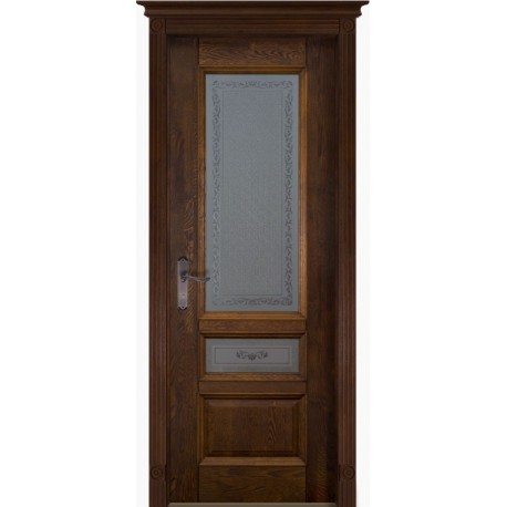 Дверь Аристократ № 3 АНТИЧНЫЙ ОРЕХ (600мм, ПОС, 2000мм, 40мм, натуральный массив дуба, античный орех)