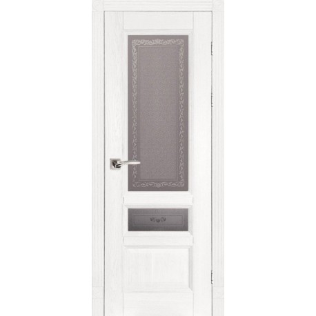 Дверь Аристократ № 3 БЕЛАЯ ЭМАЛЬ (800мм, ПОС, 2000мм, 40мм, натуральный массив дуба, белая эмаль)