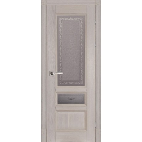 Дверь Аристократ № 3 ГРЕЙ (600мм, ПОС, 2000мм, 40мм, натуральный массив дуба, грей)
