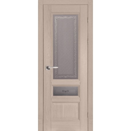 Дверь Аристократ № 3 КРЕМ (600мм, ПОС, 2000мм, 40мм, натуральный массив дуба, крем)