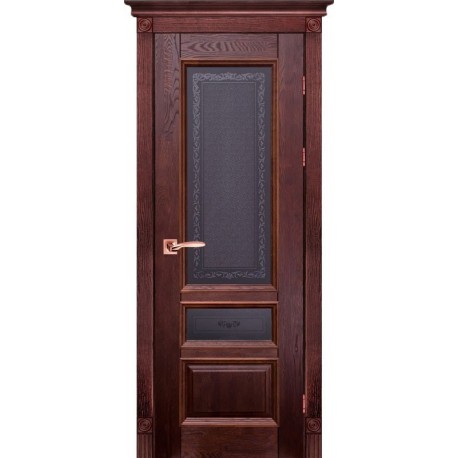Дверь Аристократ № 3 МАХАГОН (700мм, ПОС, 2000мм, 40мм, натуральный массив дуба, махагон)