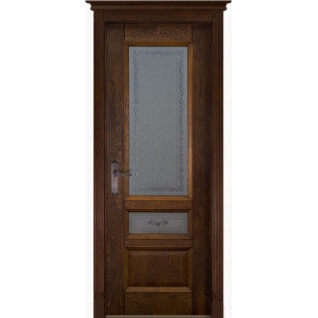 Дверь Аристократ № 3 ольха АНТИЧНЫЙ ОРЕХ (700мм, ПОС, 2000мм, 40мм, натуральный массив ольхи, античный орех)