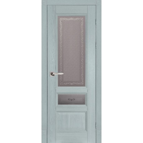 Дверь Аристократ № 3 СКАЙ (700мм, ПОС, 2000мм, 40мм, натуральный массив дуба, скай)