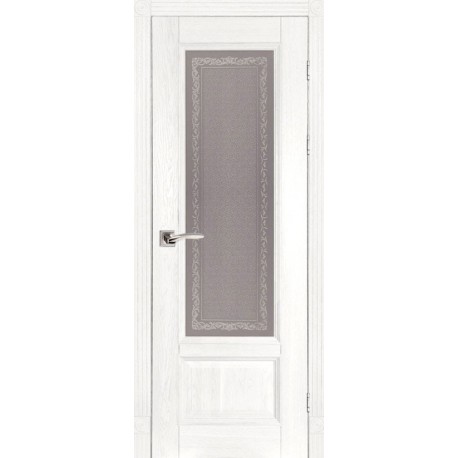 Дверь Аристократ № 4 БЕЛАЯ ЭМАЛЬ (700мм, ПОС, 2000мм, 40мм, натуральный массив дуба, белая эмаль)