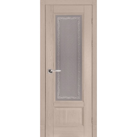 Дверь Аристократ № 4 ольха КРЕМ (700мм, ПОС, 2000мм, 40мм, натуральный массив ольхи, крем)