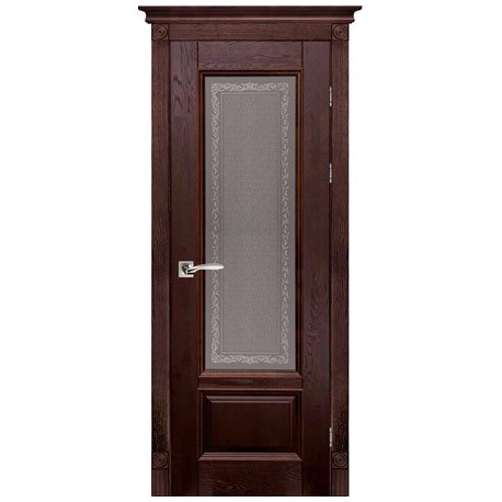 Дверь Аристократ № 4 ольха МАХАГОН (600мм, ПОС, 2000мм, 40мм, натуральный массив ольхи, махагон)