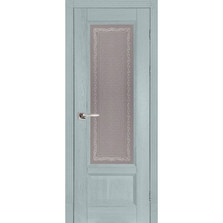 Дверь Аристократ № 4 ольха СКАЙ (800мм, ПОС, 2000мм, 40мм, натуральный массив ольхи, скай)