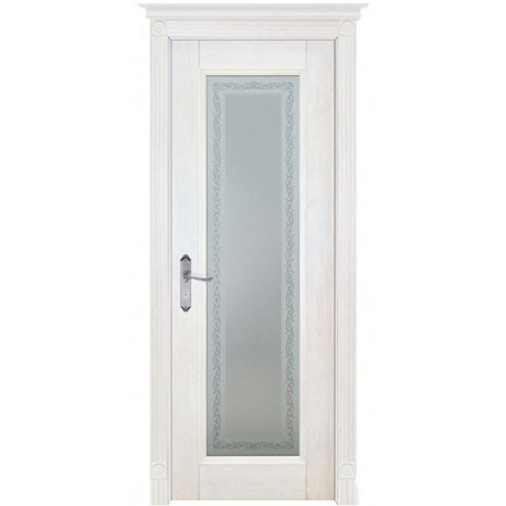 Дверь Аристократ № 5 БЕЛАЯ ЭМАЛЬ (700мм, ПОС, 2000мм, 40мм, натуральный массив дуба, белая эмаль)