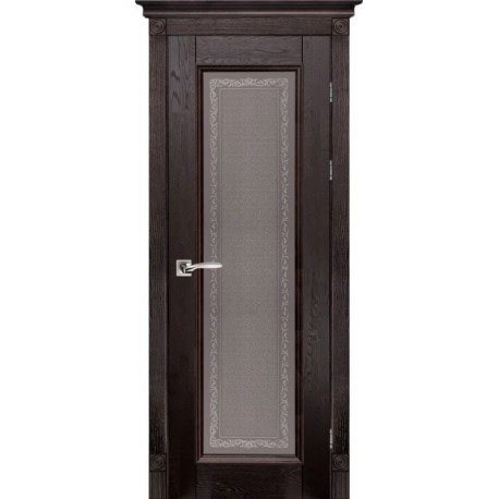 Дверь Аристократ № 5 ВЕНГЕ (800мм, ПОС, 2000мм, 40мм, натуральный массив дуба, венге)