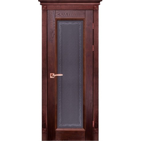 Дверь Аристократ № 5 ольха МАХАГОН (700мм, ПОС, 2000мм, 40мм, натуральный массив ольхи, махагон)
