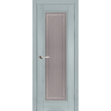 Дверь Аристократ № 5 СКАЙ (700мм, ПОС, 2000мм, 40мм, натуральный массив дуба, скай)
