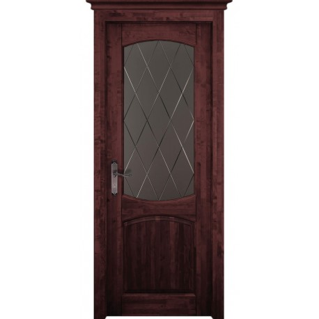 Дверь Барроу МАХАГОН (700мм, ПОС, 2000мм, 40мм, натуральный массив ольхи, махагон)