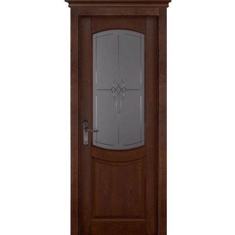 Дверь Бристоль АНТИЧНЫЙ ОРЕХ (600мм, ПОС, 2000мм, 40мм, натуральный массив ольхи, античный орех)