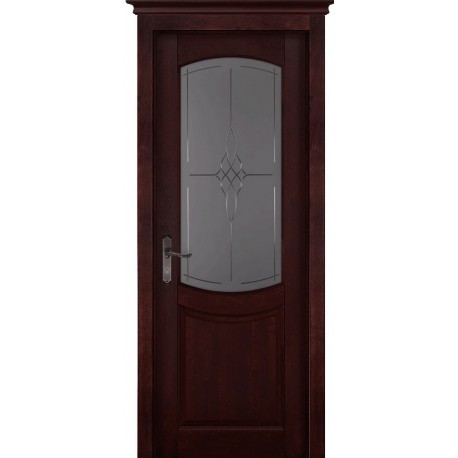 Дверь Бристоль МАХАГОН (700мм, ПОС, 2000мм, 40мм, натуральный массив ольхи, махагон)