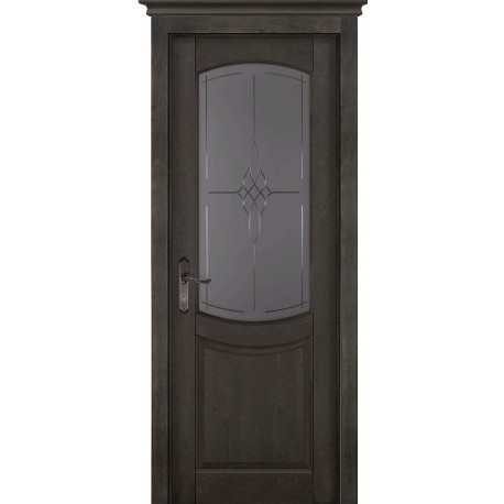 Дверь Бристоль ЭЙВОРИ БЛЕК (800мм, ПОС, 2000мм, 40мм, натуральный массив ольхи, эйвори блек)