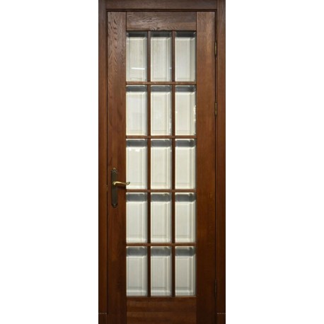 Дверь Британия АНТИЧНЫЙ ОРЕХ (800мм, ПОС, 2000мм, 40мм, натуральный массив дуба, античный орех)